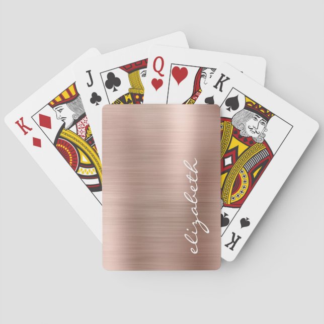 Jeu De Cartes Rose Gold Brushed Metal Signature Script (dos)