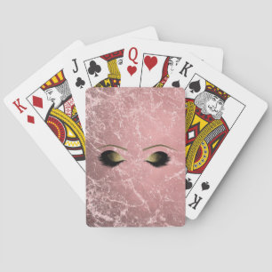 Jeu De Cartes Rose Gold Rose Moderne Marbre & Maquillage Yeux