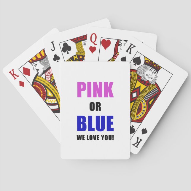 Jeu De Cartes Rose ou Blue We Love You (dos)