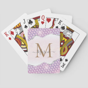 Jeu De Cartes Rose Parties scintillant Drivers Personnalisé Mono