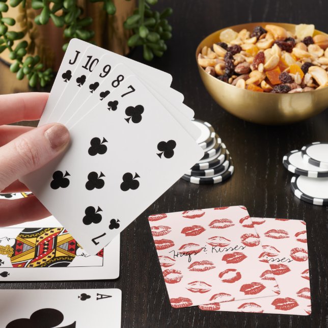 Jeu De Cartes Rose rouge lèvres Kiss (In Situ)