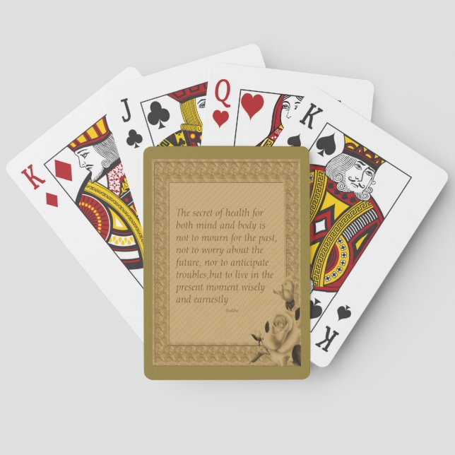 Jeu De Cartes Rose Secret De Santé Bouddha Citation Inspiration (dos)