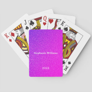 Jeu De Cartes Rose violet violet Parties scintillant Personnalis