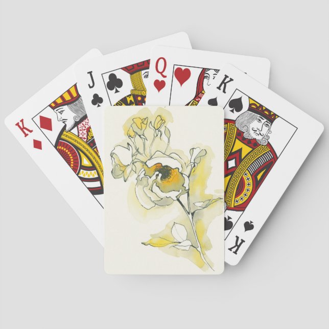 Jeu De Cartes Roses jaunes et blancs (dos)