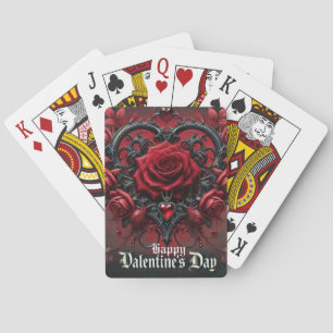 Jeu De Cartes Roses rouges gothiques Saint-Valentin