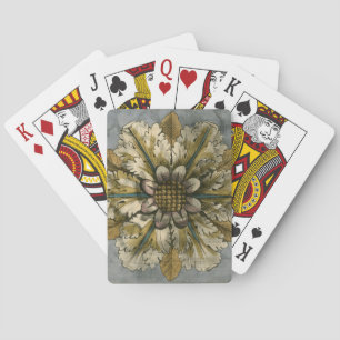 Jeu De Cartes Rosette décorative Demask sur Arrière - plan gris