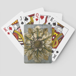 Jeu De Cartes Rosette décorative Demask sur Arrière - plan gris