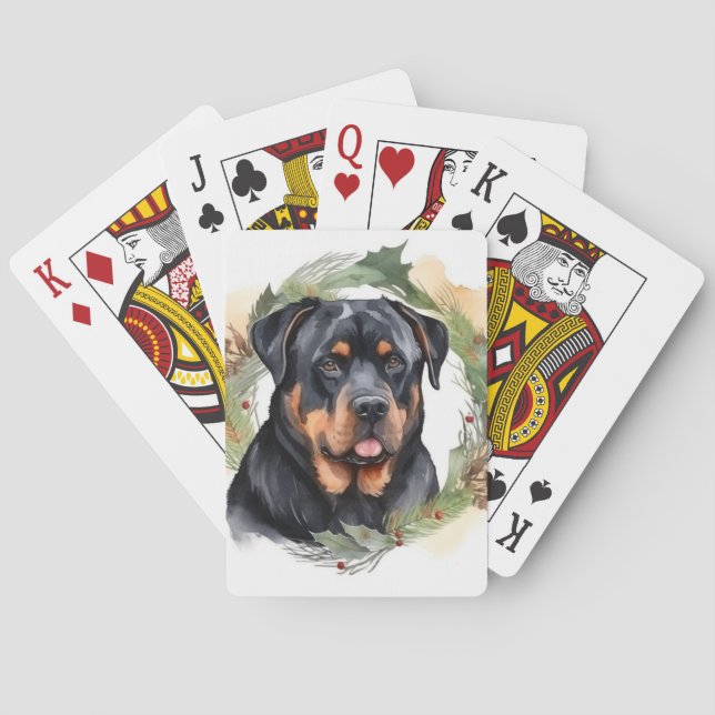 Jeu De Cartes Rottweiler Christmas Wreath Festive Pup (dos)