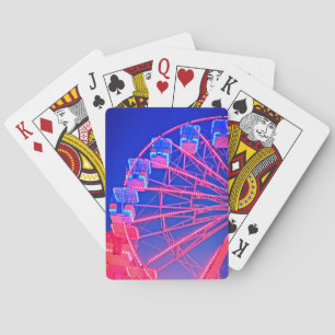 Jeu De Cartes Roue Ferris bleue et rouge