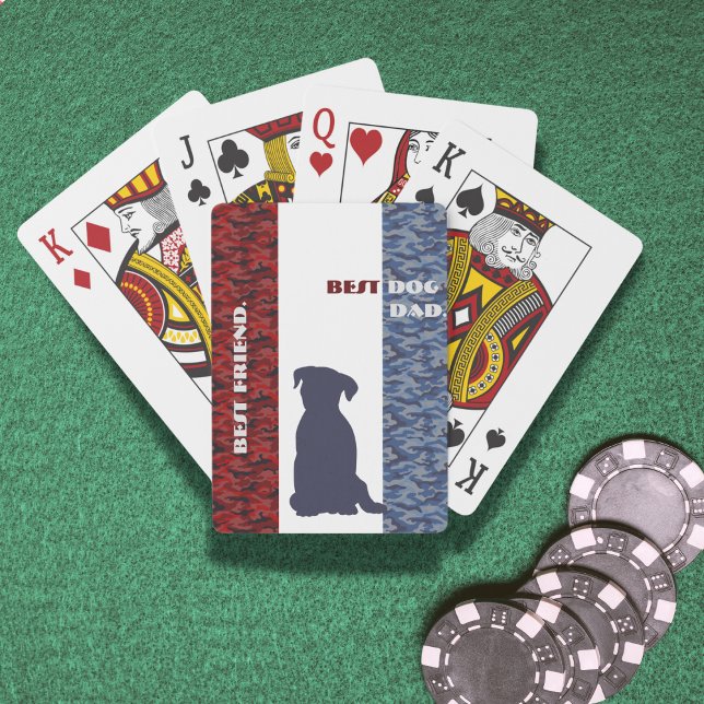 Jeu De Cartes Rouge Blanc Bleu meilleur chien papa ami (Best Dog Dad, Best Friend personalized playing cards. A great idea for Father's Day and July 4th!)