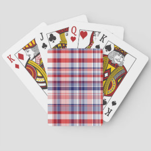 Jeu De Cartes Rouge, Blanc, Bleu Preppy Madras Plaid
