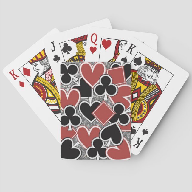 Jeu De Cartes Rouge, noir, cartes de jeu de tisonnier de (dos)