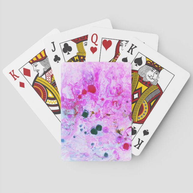 Jeu De Cartes Rouge rose Bleu pourpre Modèle Abstrait moderne (dos)