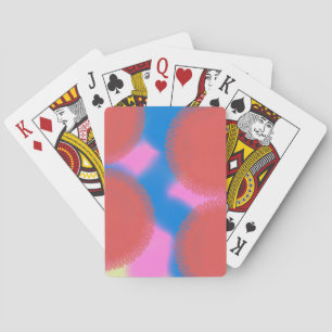Jeu De Cartes rouge rose et bleu 56789 art abstrait