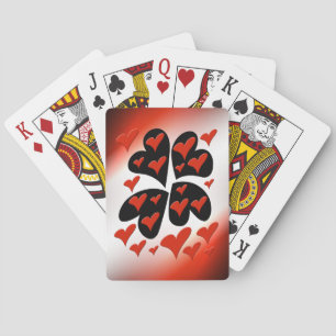 Jeu De Cartes Rouge sur les coeurs noirs