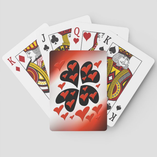 Jeu De Cartes Rouge sur les coeurs noirs (dos)