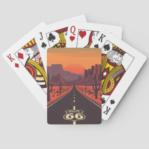 Jeu De Cartes Route 66 États-Unis Vintage Sunset Desert