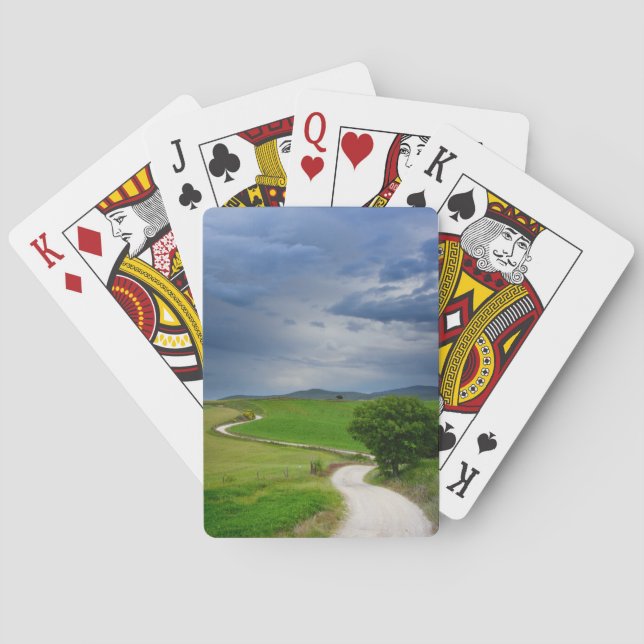 Jeu De Cartes Route d'enroulement sous un ciel foncé (dos)