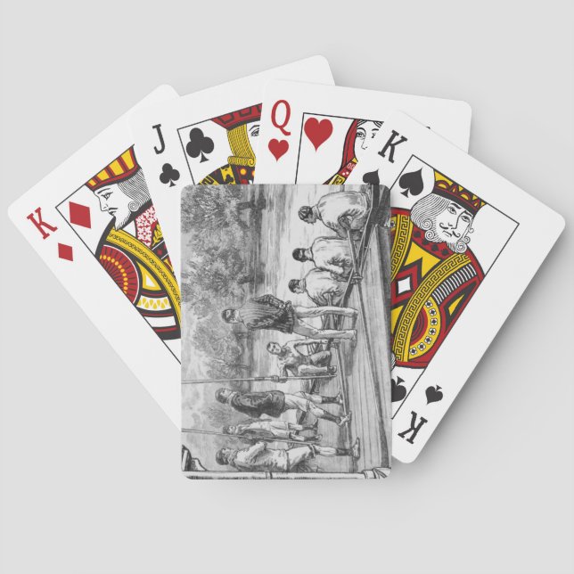 Jeu De Cartes Rowers d'équipage vintages en bateau à quai (dos)