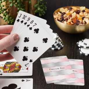Jeu De Cartes Ruban rose brillant Silver