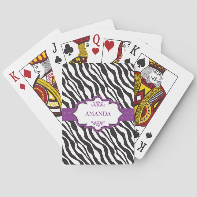 Jeu De Cartes Ruban Zebra Purple (dos)