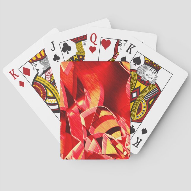 Jeu De Cartes Rubans rouges rayés simulant le mouvement (dos)