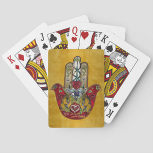 Jeu De Cartes Ruby Pomegranate Heart Red Bird Hamsa