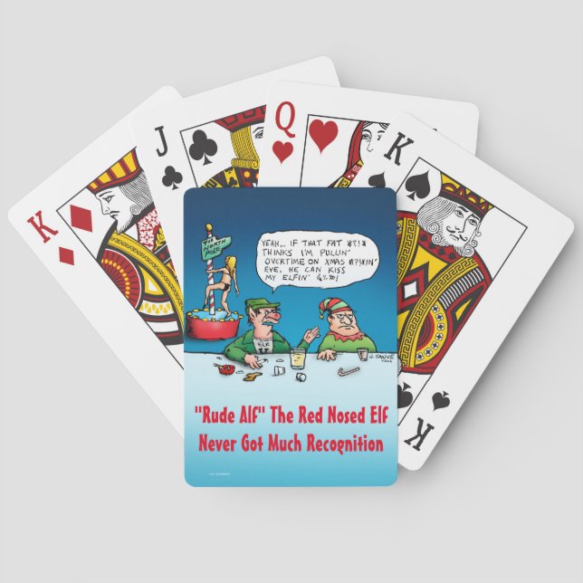 Jeu De Cartes Rude Alf Drôle Elf de Noël (dos)
