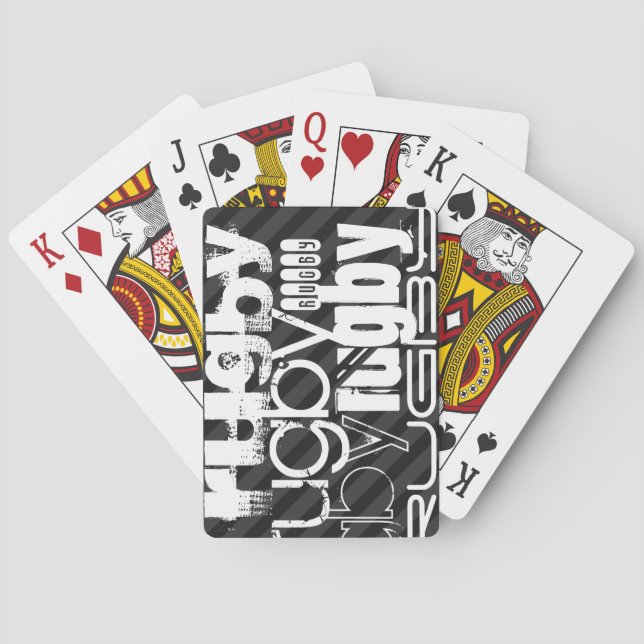 Jeu De Cartes Rugby ; Gris noir et foncé (dos)