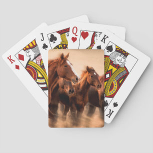 Jeu De Cartes running horses, blur and flying manes
