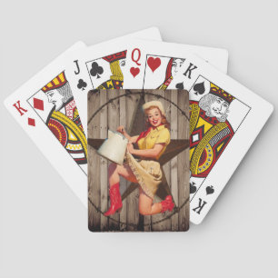 Jeu De Cartes rustic BarnWood Texas star western country cowgirl