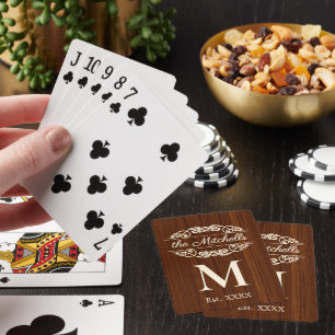 Jeu De Cartes Rustic Classy Style Country Motif de grain de bois