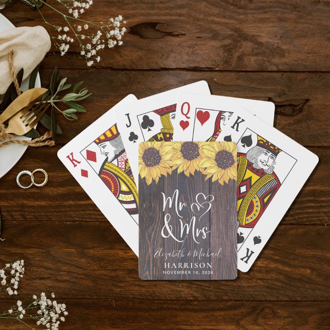 Jeu De Cartes Rustic M. et Mme Sunflower Mariage (Créateur téléchargé)