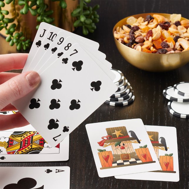 Jeu De Cartes Rustique automne Scarecrow avec Citrouilles et Cor (Créateur téléchargé)