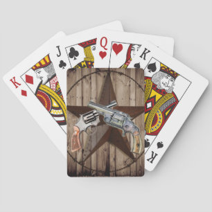 Jeu De Cartes rustique western country texas star cowboy pistole