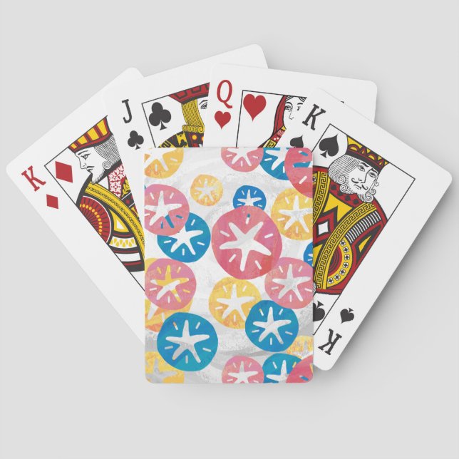 Jeu De Cartes Sable Dollar Jaune Rouge Bleu Motif (dos)