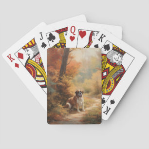 Jeu De Cartes Saint Bernard en automne Feuilles Automne automne 