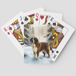 Jeu De Cartes Saint Bernard Laisser Neige Noël