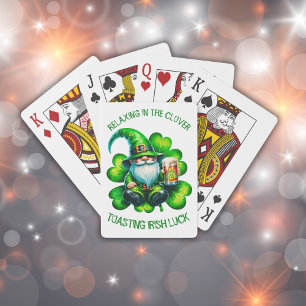 Jeu De Cartes Saint Patrick Gnome mignonne avec bière  