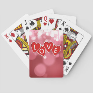 Jeu De Cartes Saint Valentin Amour Coeurs rouges