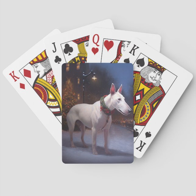 Jeu De Cartes Saison Festive de Noël Bull Terrier (dos)