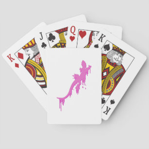Jeu De Cartes Salamandre Rose Distressée Avec Lavette De Peintur