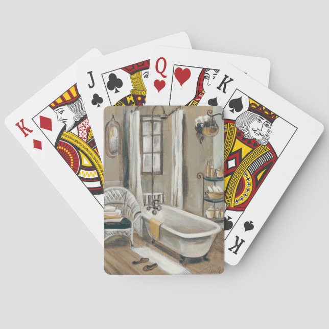 Jeu De Cartes Salle de bain française avec baignoire (dos)