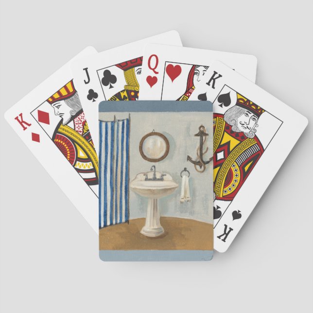 Jeu De Cartes Salle de bains orientée nautique (dos)