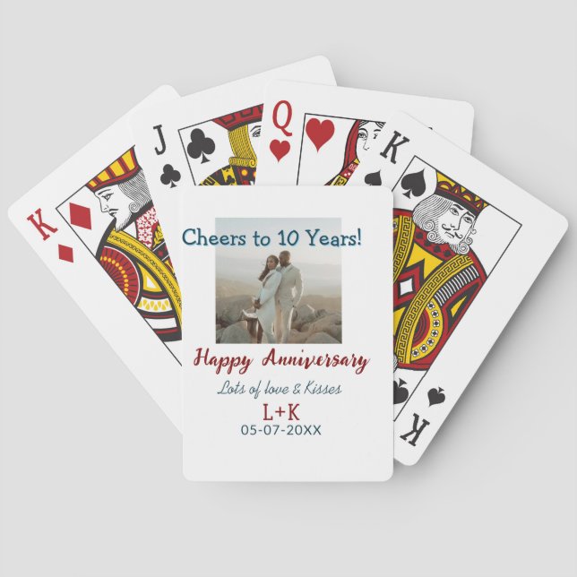 Jeu De Cartes Salutations à 10 ans heureux anniversaire ajouter  (dos)