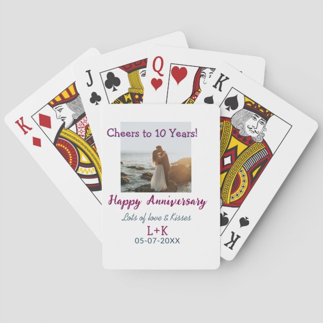 Jeu De Cartes Salutations à 10 ans heureux anniversaire ajouter  (dos)