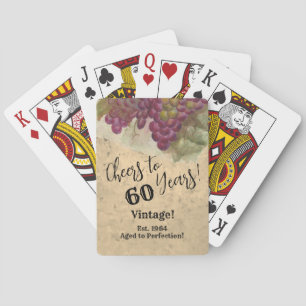Jeu De Cartes Salutations à 60 ans Vin Pays Aquarelle