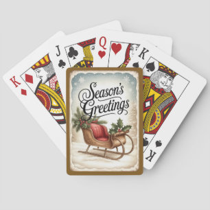 Jeu De Cartes Salutations de saison Traîneau d'hiver