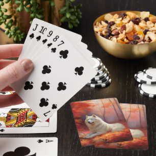 Jeu De Cartes Samoyé en automne Leaves Fall Inspire