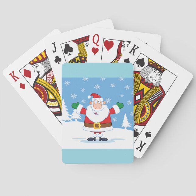 Jeu De Cartes Santa Claus in Snowy Winter Scene (dos)